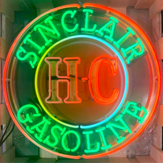 Sinclair HC Gasoline Neon Porcelain Sign with Can