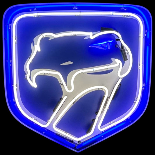 Premium Viper Neon Porcelain Shield (Blue) with Die Cut Steel Can