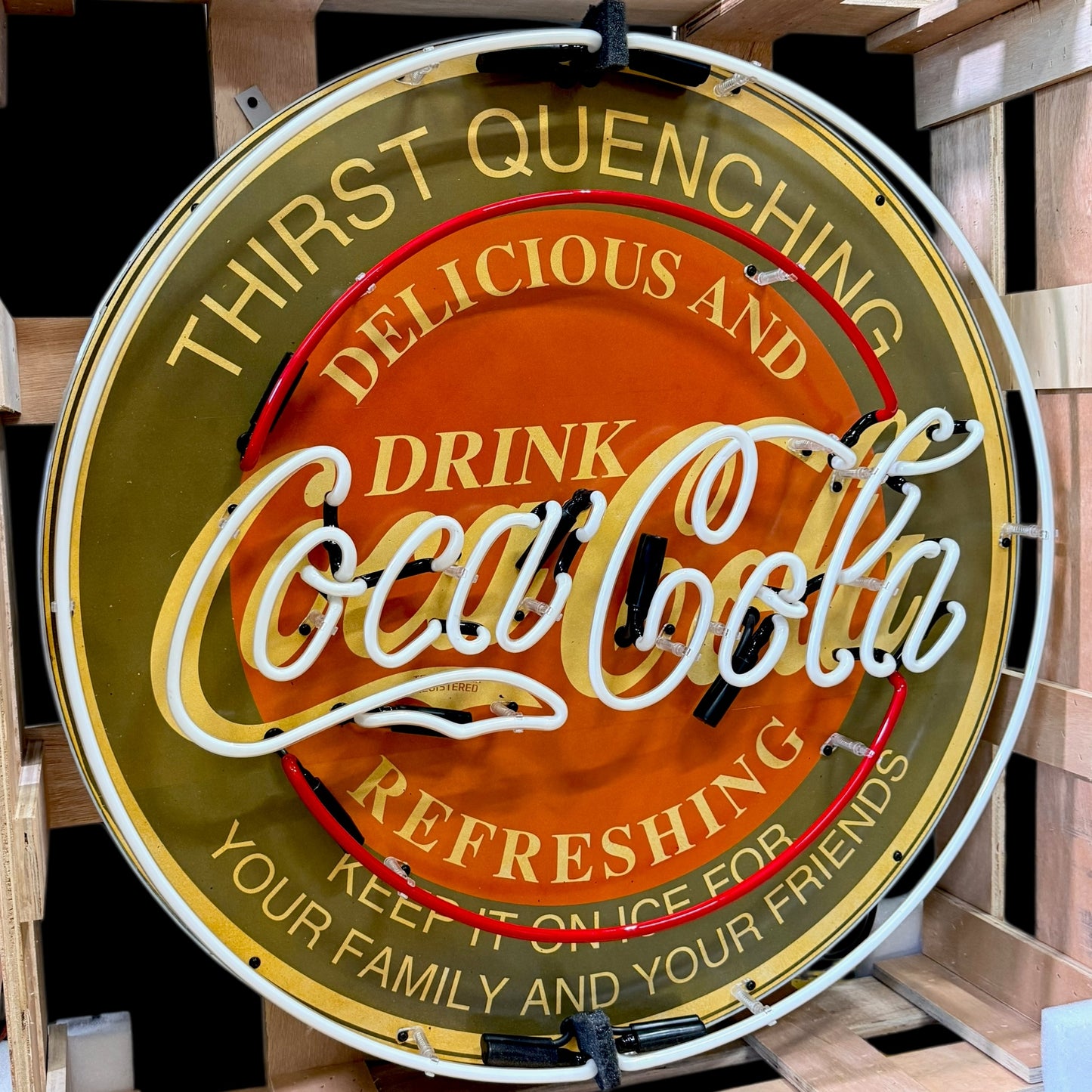 Classic Refreshing Coca-Cola Single-Sided Neon Porcelain Box Sign