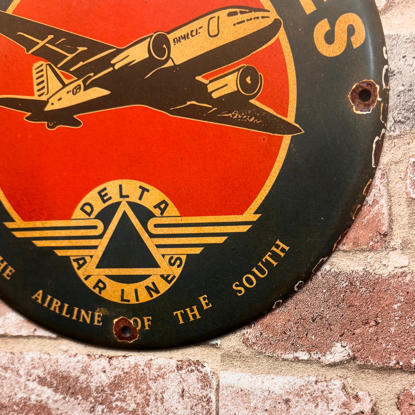 Delta Airline of the South Porcelain Enamel Sign (12in)