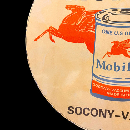 *Limited* Mobiloil Socony-Vacuum Double-Sided Large Porcelain Enamel on Steel (DS 30-Inch)