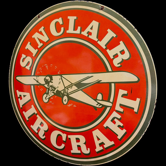 *Limited* Sinclair Aircraft Double-Sided Large Porcelain Enamel on Steel (DS 30-Inch)
