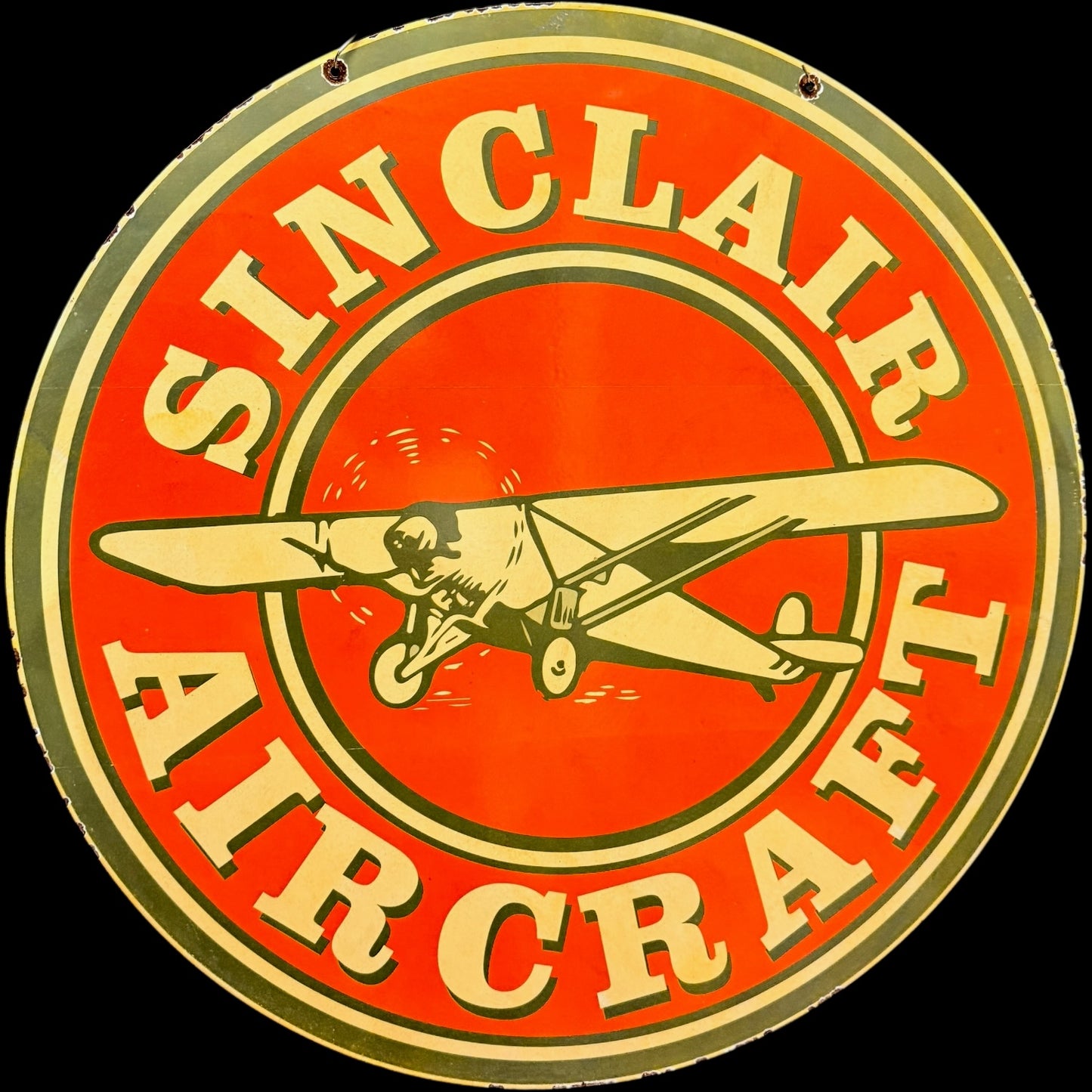 *Limited* Sinclair Aircraft Double-Sided Large Porcelain Enamel on Steel (DS 30-Inch)