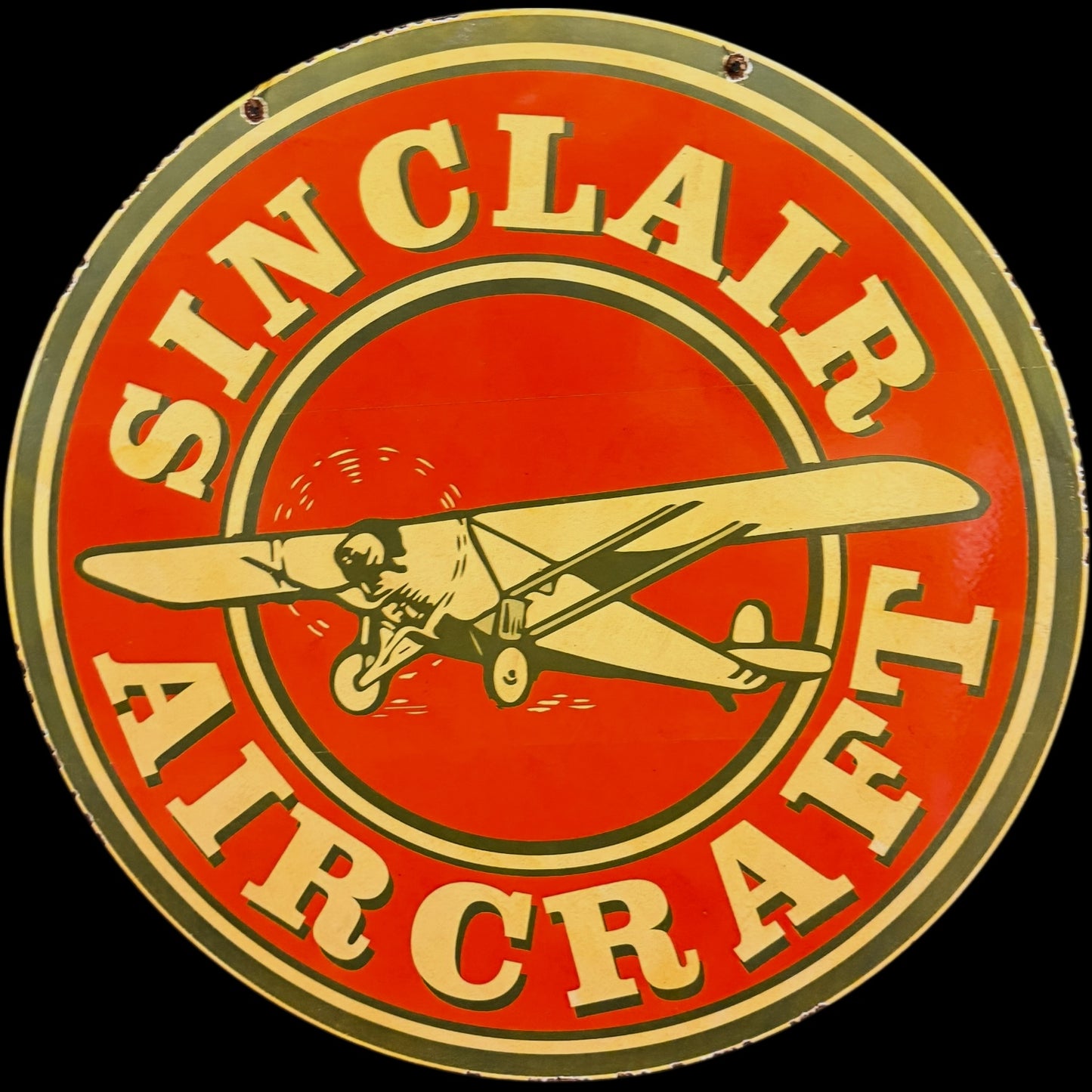 *Limited* Sinclair Aircraft Double-Sided Large Porcelain Enamel on Steel (DS 30-Inch)