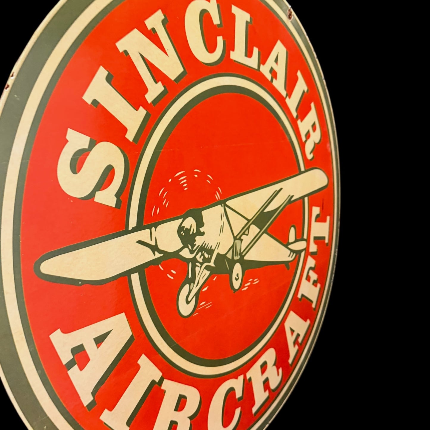 *Limited* Sinclair Aircraft Double-Sided Large Porcelain Enamel on Steel (DS 30-Inch)