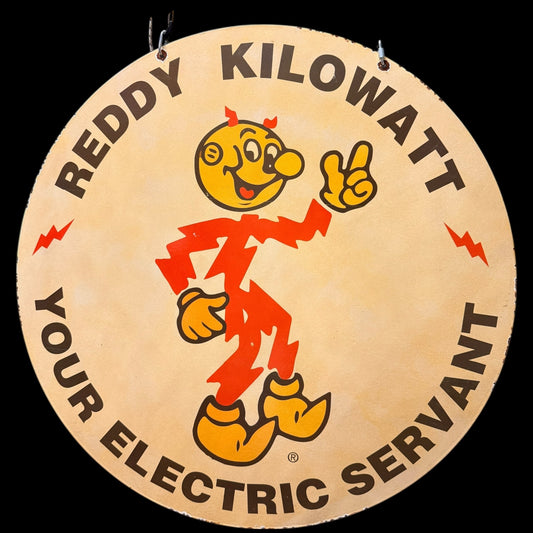 *Limited* Reddy Kilowatt Double-Sided Large Porcelain Enamel on Steel (DS 30-Inch)