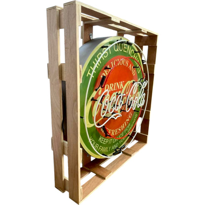 Classic Refreshing Coca-Cola Single-Sided Neon Porcelain Box Sign