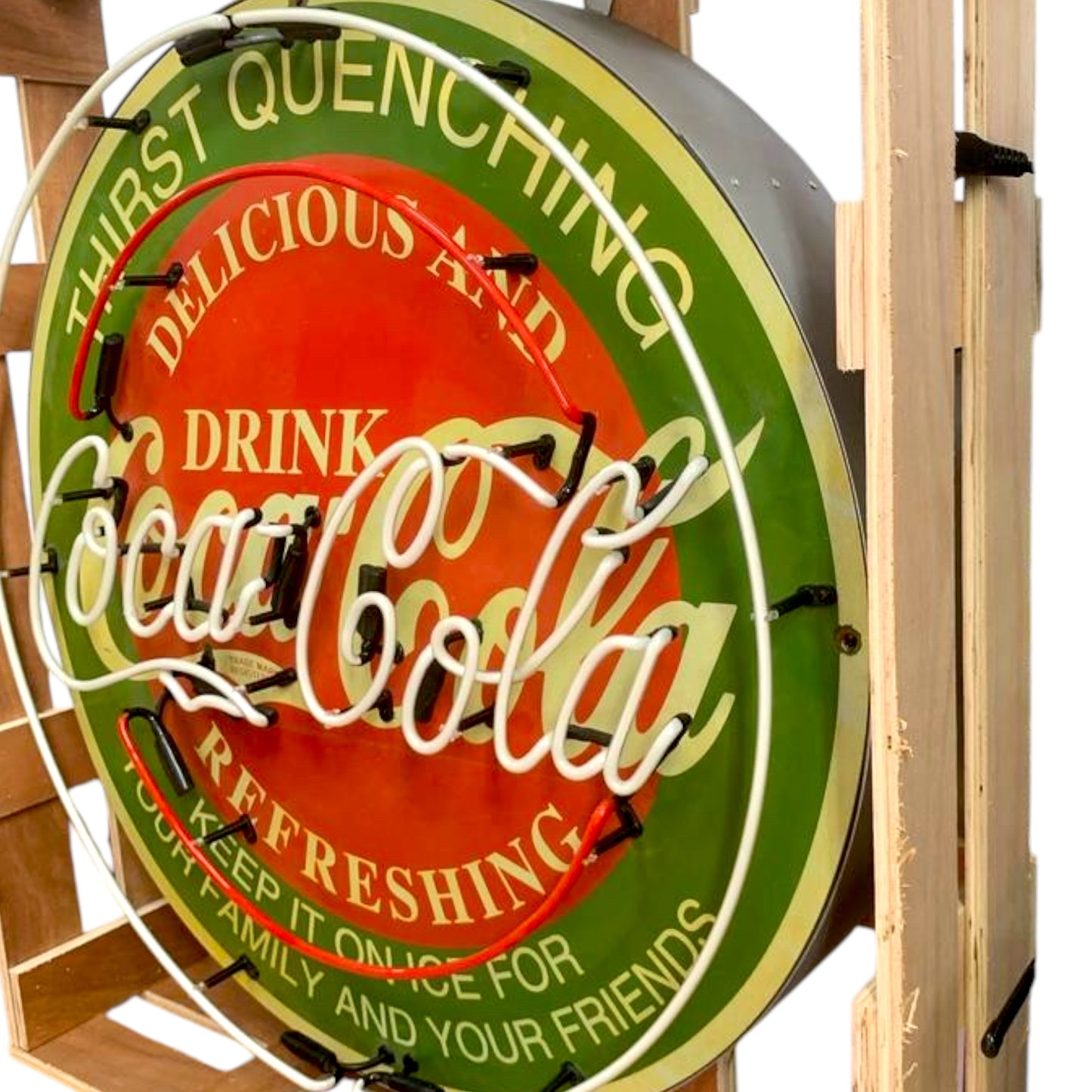 Classic Refreshing Coca-Cola Single-Sided Neon Porcelain Box Sign