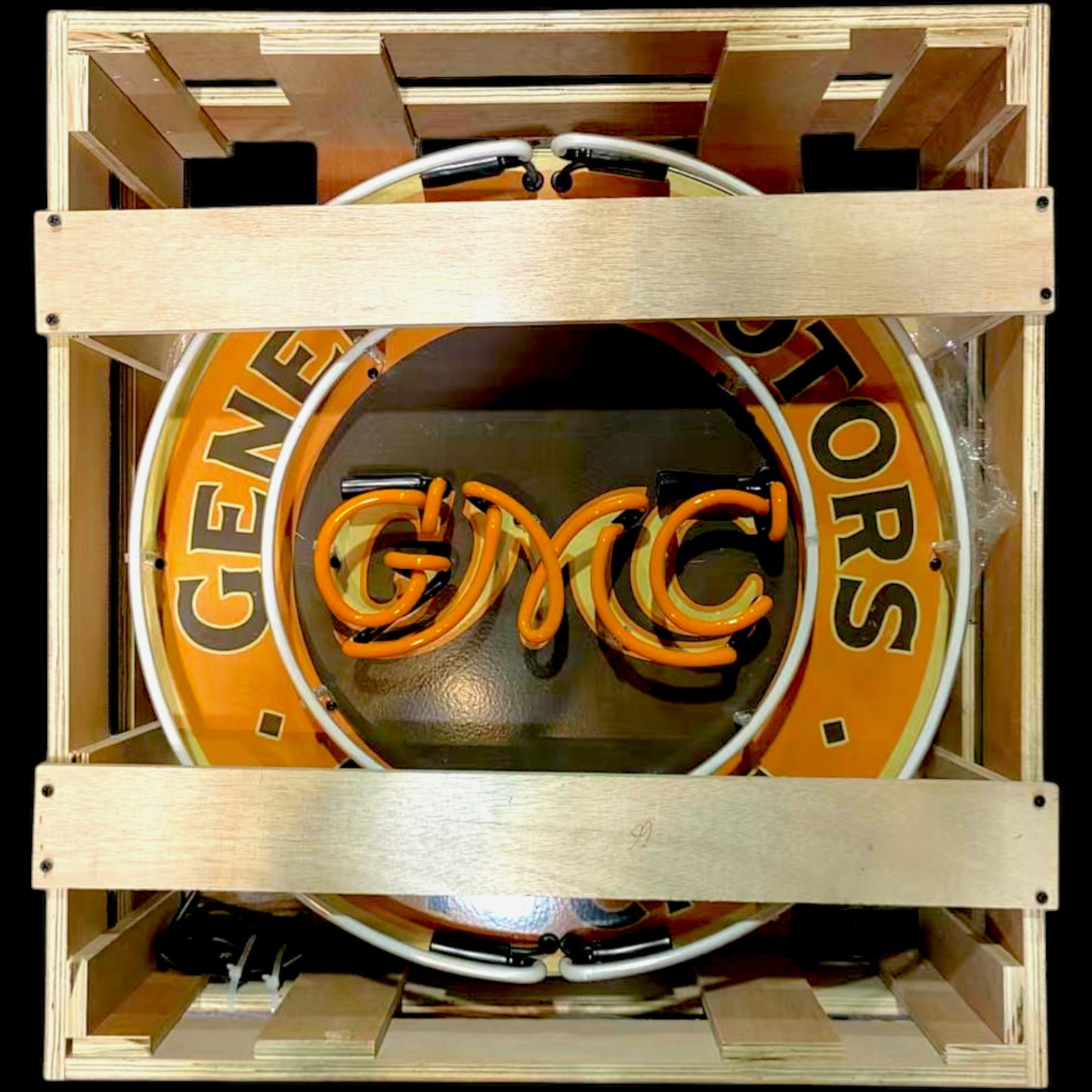 GMC Trucks General Motors Neon Porcelain Enamel Sign