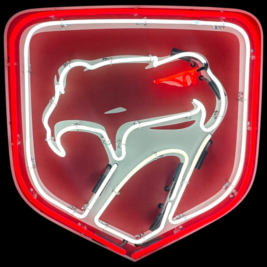 Premium Viper Neon Porcelain Shield (Red) with Die Cut Steel Can