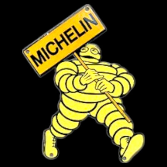 Michelin Man Original Bibendum Die Cut Metal Sign Authentic Porcelain Enamel Reproduction