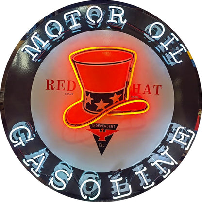 Find Vintage Neon Red Hat Independent Motor Oils Signs Original or Reproduction