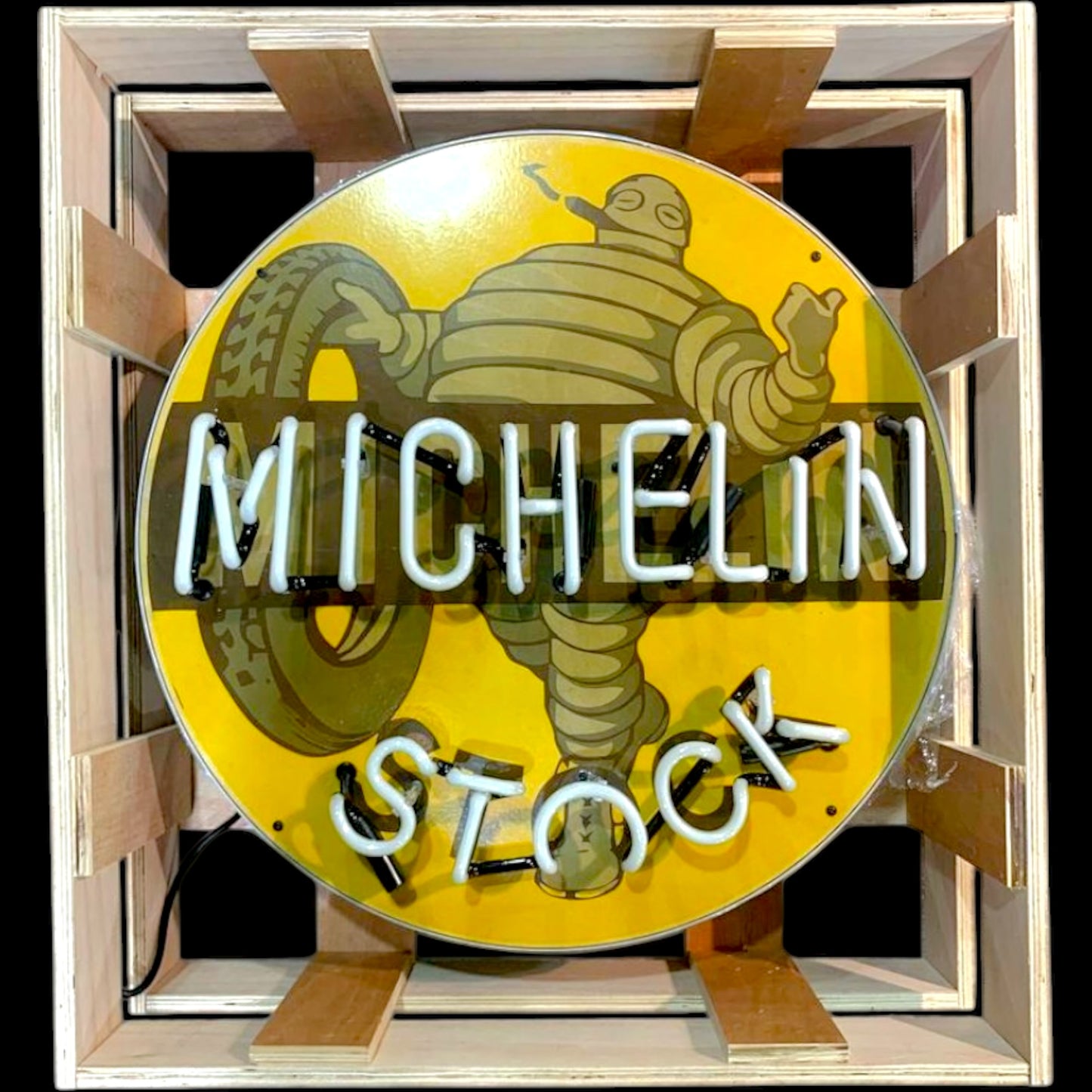 Michelin Man Stock Tires Neon Porcelain Enamel Sign