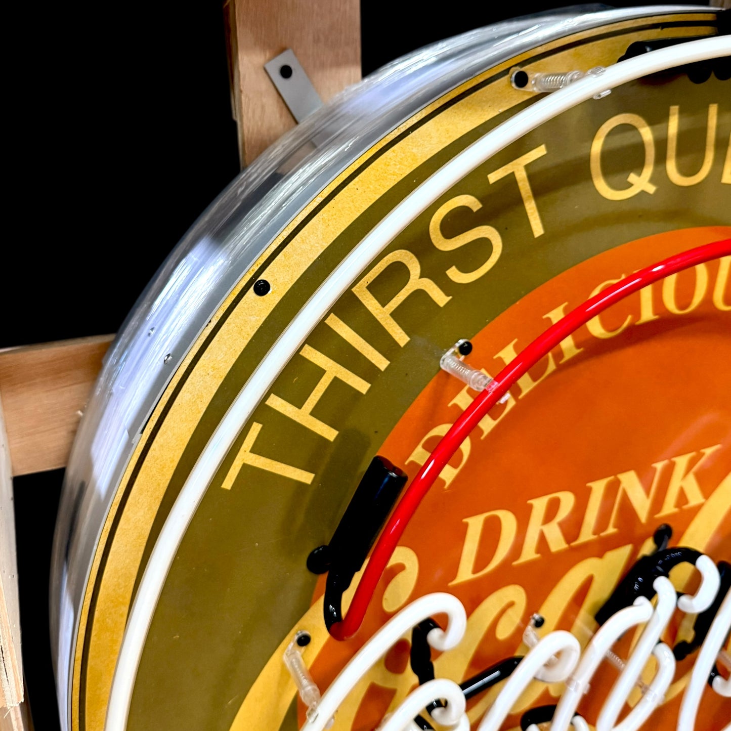 Classic Refreshing Coca-Cola Single-Sided Neon Porcelain Box Sign