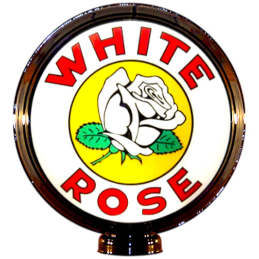 White Rose Gasoline Lighted Globe Gas Pump Topper