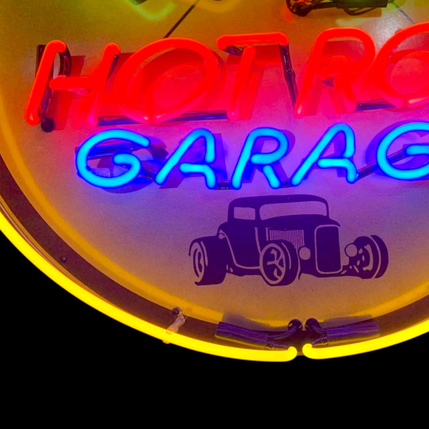 Hot Rod Garage Mr. Horsepower Neon Porcelain Sign with Can