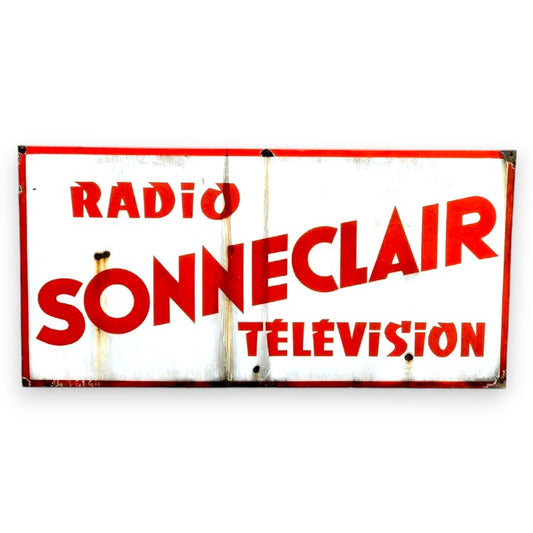 Radio Sonneclair Television Porcelain Enamel Vintage Metal Reproduction