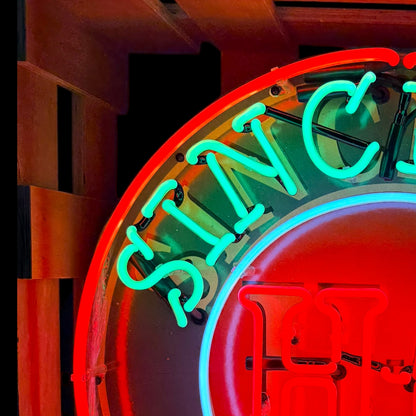 Sinclair HC Gasoline Neon Porcelain Sign with Can