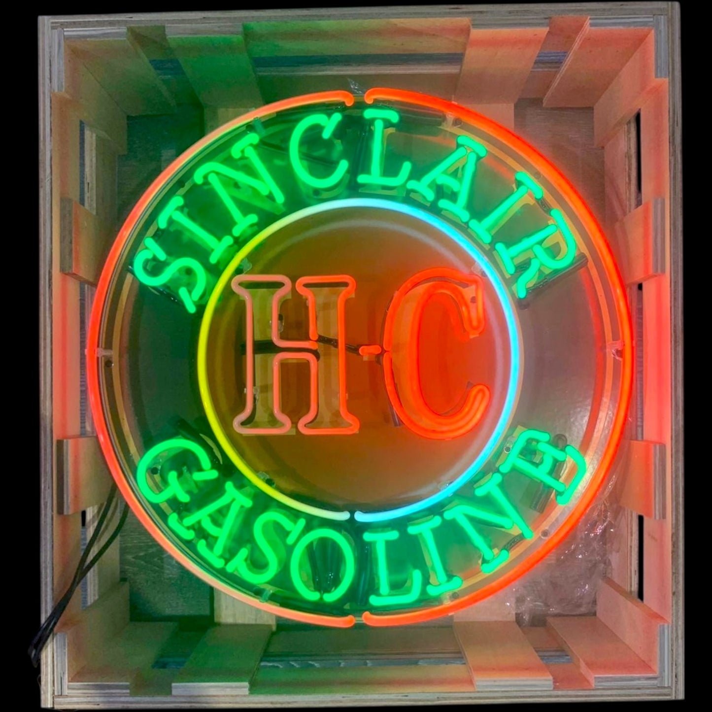 Sinclair HC Gasoline Neon Porcelain Sign with Can