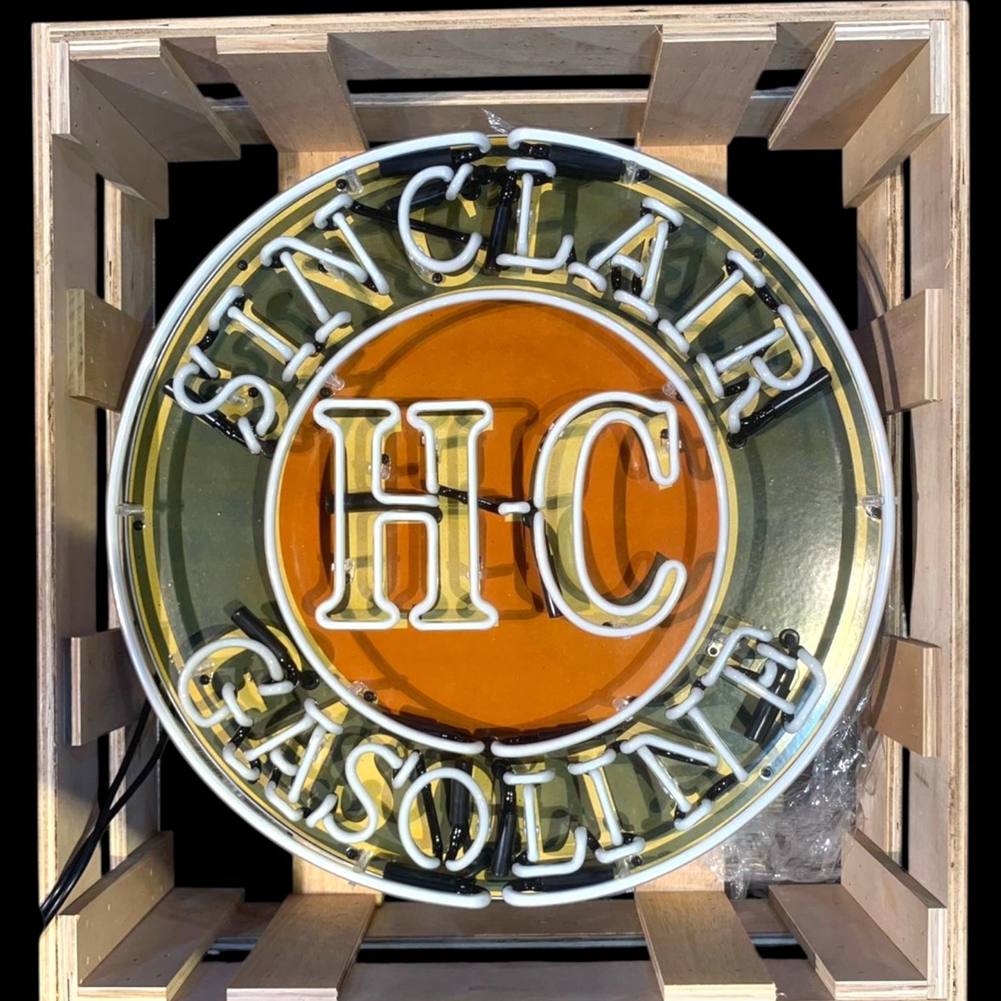 Sinclair HC Gasoline Neon Porcelain Sign with Can