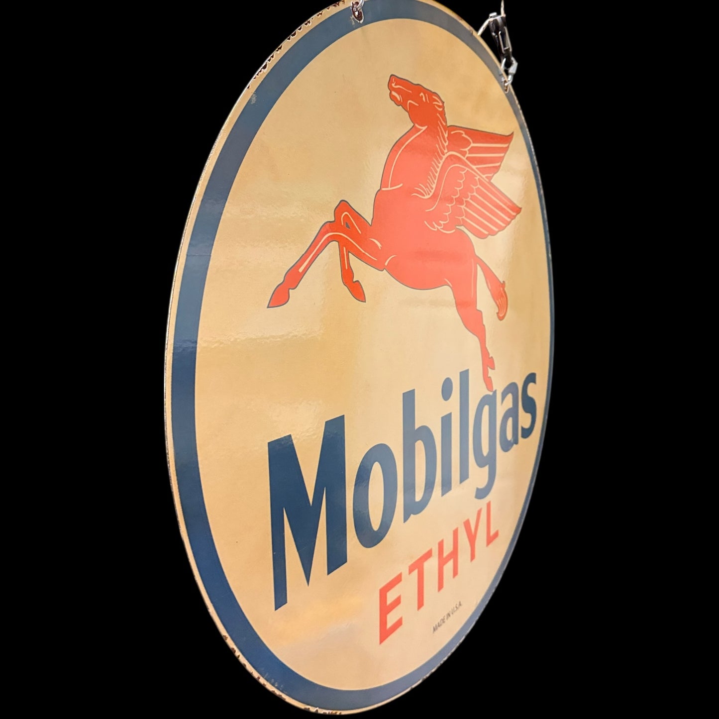 *Limited* Mobilgas Ethyl Winged Horse Double-Sided Large Porcelain Enamel on Steel (DS 30-Inch)