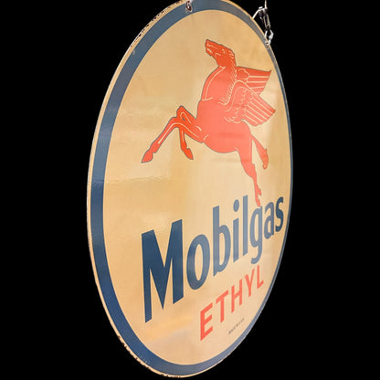 *Limited* Mobilgas Ethyl Winged Horse Double-Sided Large Porcelain Enamel on Steel (DS 30-Inch)