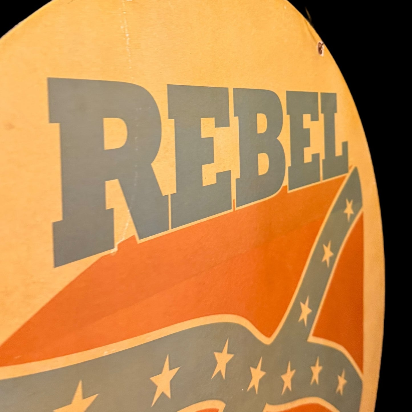 *Limited* Vintage Rebel Oil Gas Company Double-Sided Large Porcelain Enamel on Steel (DS 30-Inch)