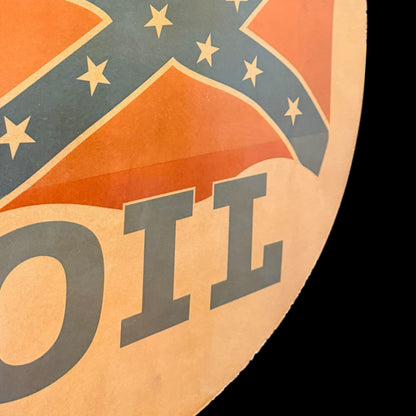 *Limited* Vintage Rebel Oil Gas Company Double-Sided Large Porcelain Enamel on Steel (DS 30-Inch)