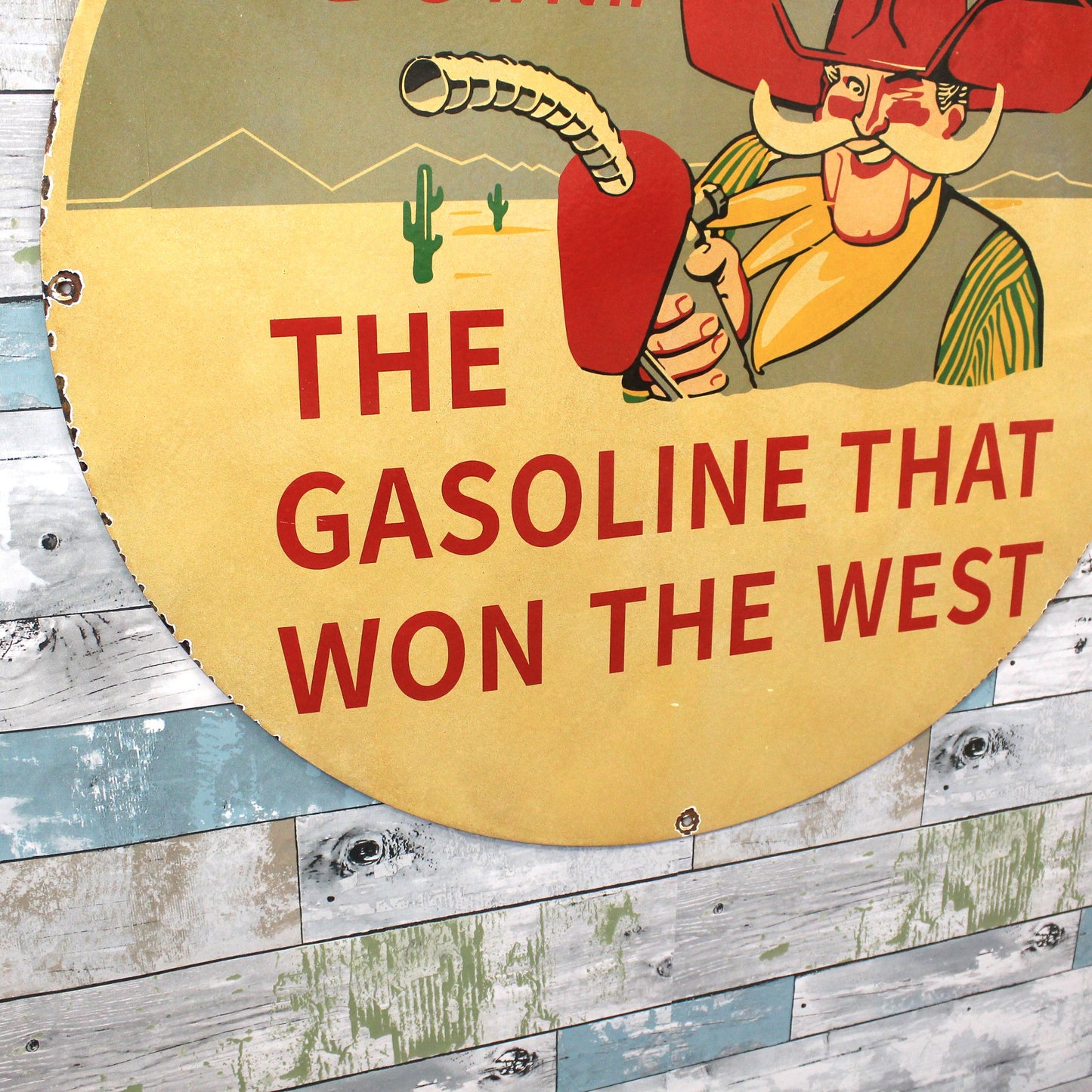Phillips 66 Gasoline Porcelain Enamel Sign -  Large 30-Inch Metal Route 66 Advertising