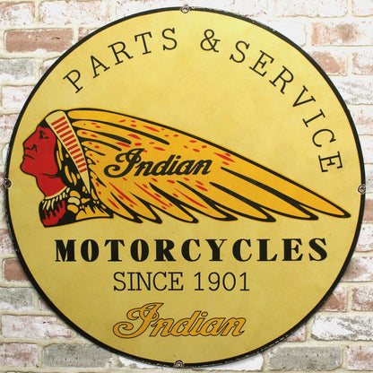 Find Vintage Porcelain Signs Indian Motorcycles Parts & Service 