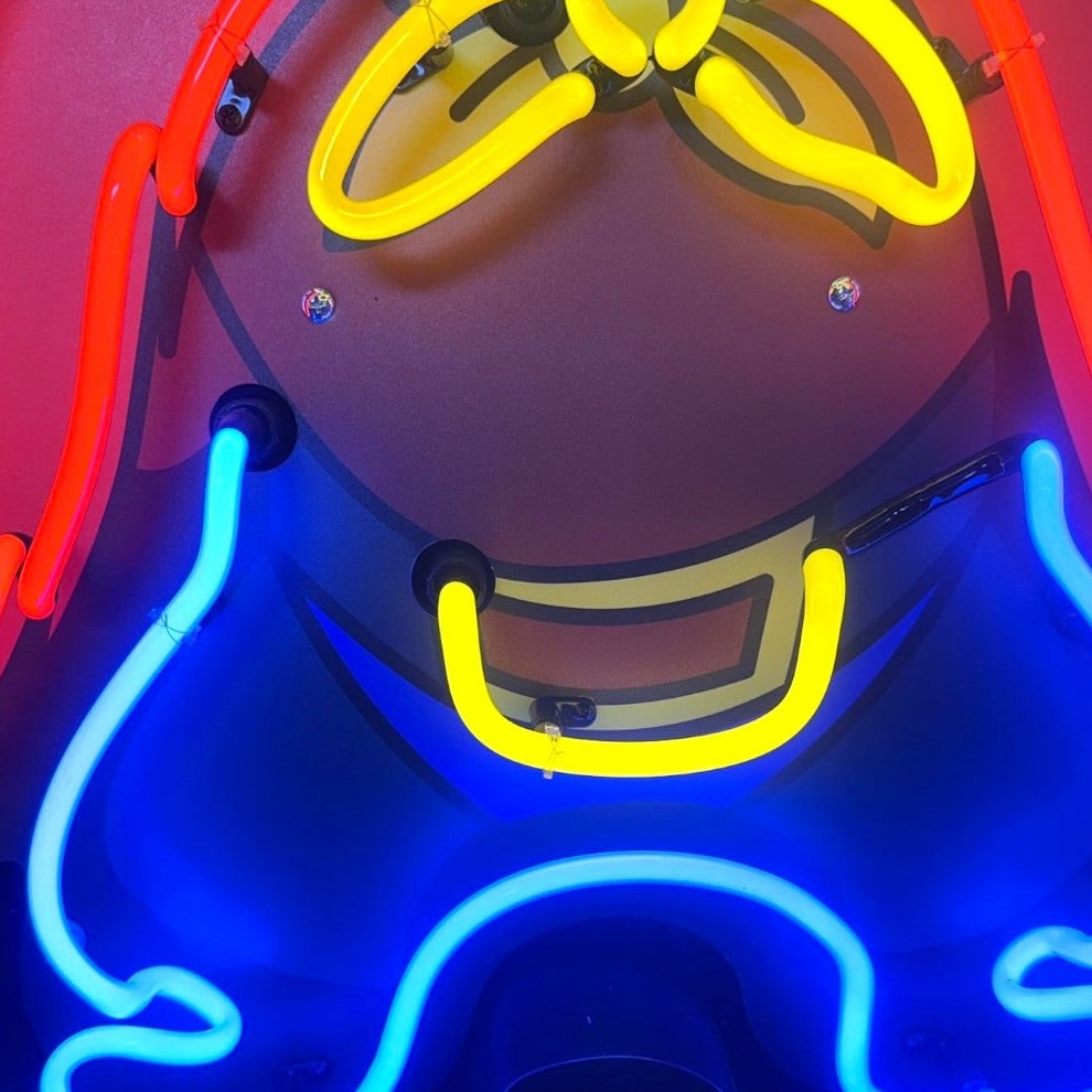 Yosemite Sam Die Cut Neon Porcelain with Steel Can Old Retro Cartoon Character Sign