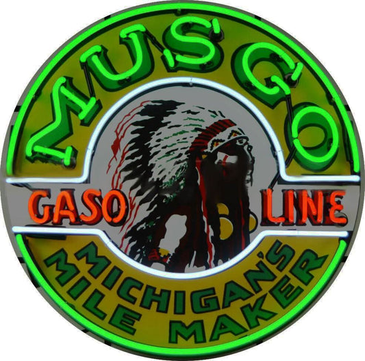 Shop for Glass Tube Neon Musgo Gasoline Michigan Mile Maker Signs
