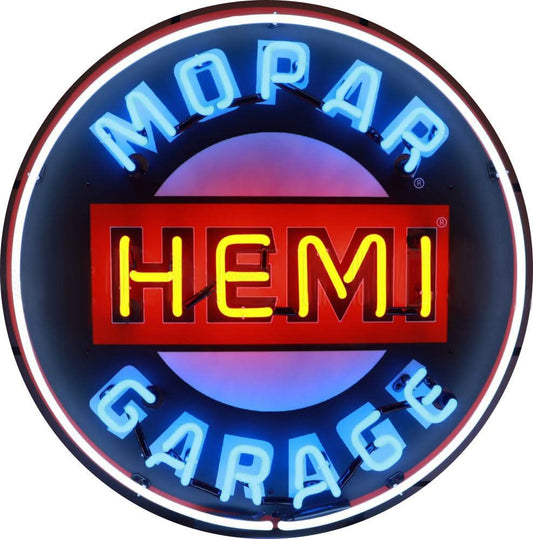 Buy Automotive Neon Mopar Hemi Garage Signs with Glass Tubes Porcelain Can