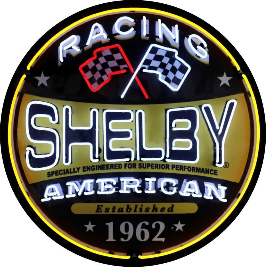 Shop Handcrafted Neon Shelby American Racing 1962 Porcelain Signs with Can