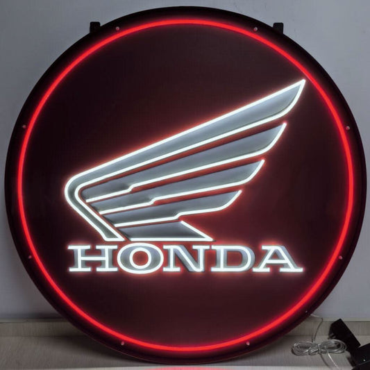 Shop Handcrafted Neon Honda Wing Porcelain Signs with Can