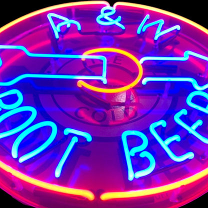 A&W Root Beer Neon Porcelain Sign - Real Glass, Premium Enamel, Metal Can - Vintage Soda Advertising