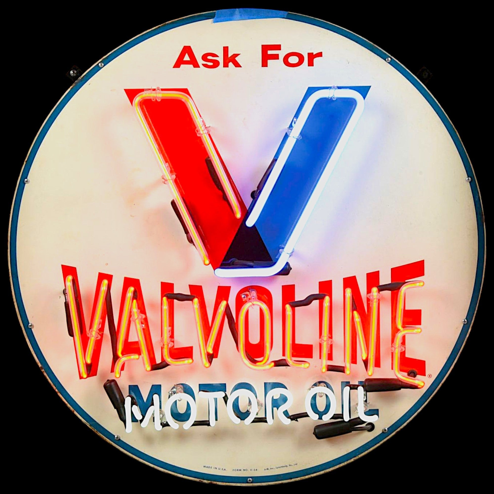 専用【Valvoline バルボリンオイル】ヴィンテージネオン時計付看板 専用【Valvoline バルボリンオイル】ヴィンテージネオン時計付看板