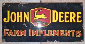 John Deere Farm Implements Porcelain Enamel Vintage Metal Reproduction