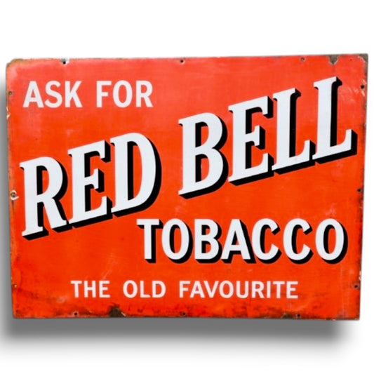 Ask for Red Bell Tobacco Porcelain Enamel Vintage Metal Reproduction