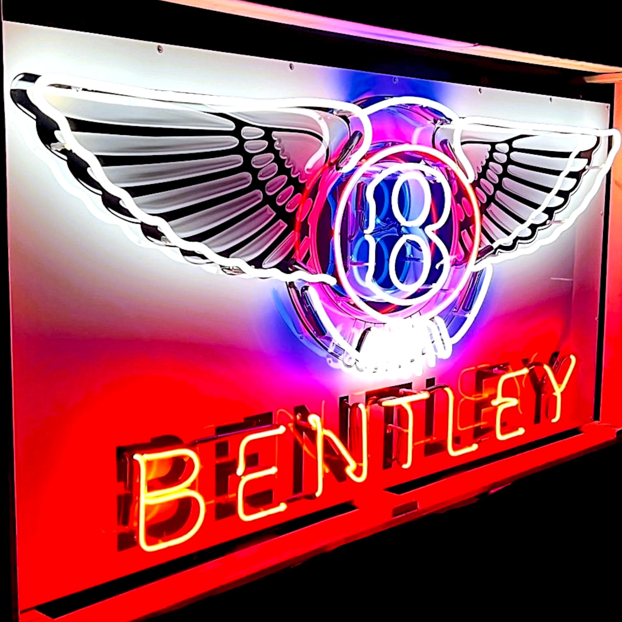 BENTLEY 電飾看板 Vintage Bentley Dealership Neon Porcelain Sign - Premium