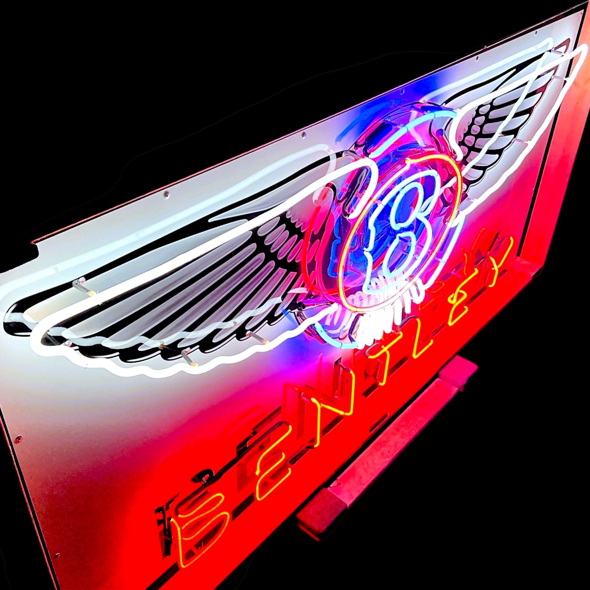 Vintage Bentley Dealership Neon Porcelain Sign - Premium