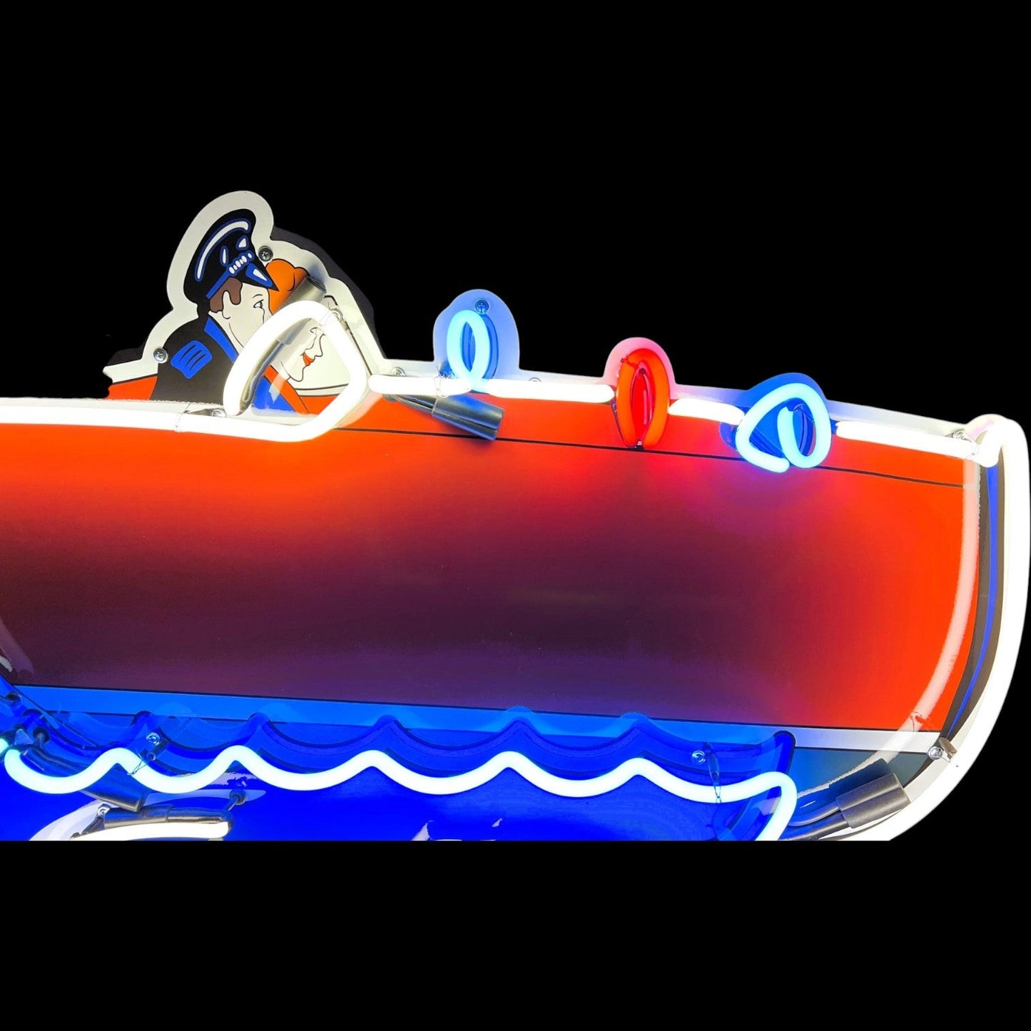 Reproduction Neon Porcelain Chris Craft Speedboats Die Cut Boat Vintage Advertising with Steel Can