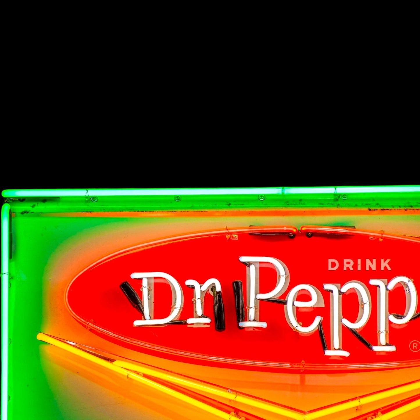 Vintage Dr. Pepper Soda Neon Porcelain Advertising Sign with Can