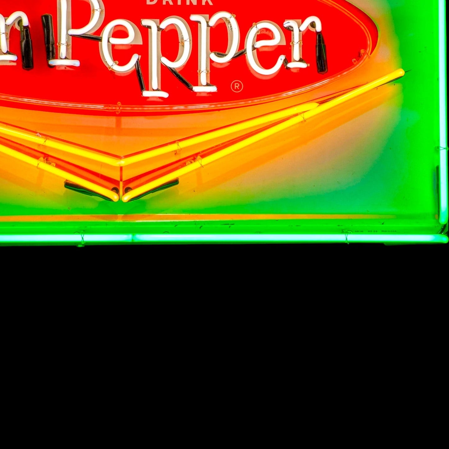 Vintage Dr. Pepper Soda Neon Porcelain Advertising Sign with Can