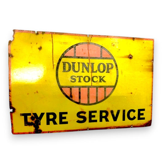 Dunlop Tyre Service Porcelain Enamel Vintage Metal Reproduction