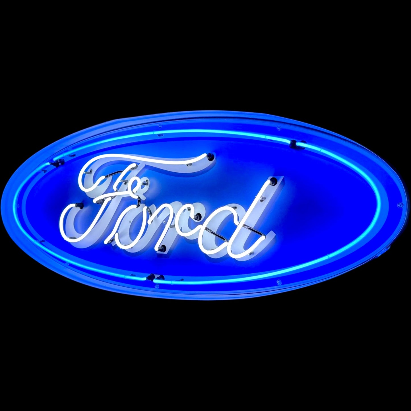 Classic Ford Large Neon Sign - Real Glass, Porcelain, Metal Can Vintage Dealer Lighted Advertising Display