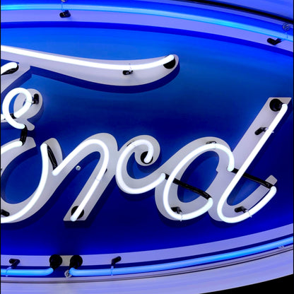 Classic Ford Large Neon Sign - Real Glass, Porcelain, Metal Can Vintage Dealer Lighted Advertising Display