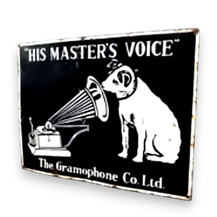 RCA Gramophone Co. His Master's Voice Porcelain Enamel Vintage Metal Reproduction