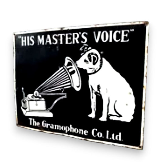 His Master's Voice Gramophone Co RCA Landscape Porcelain Enamel Vintage Metal Reproduction