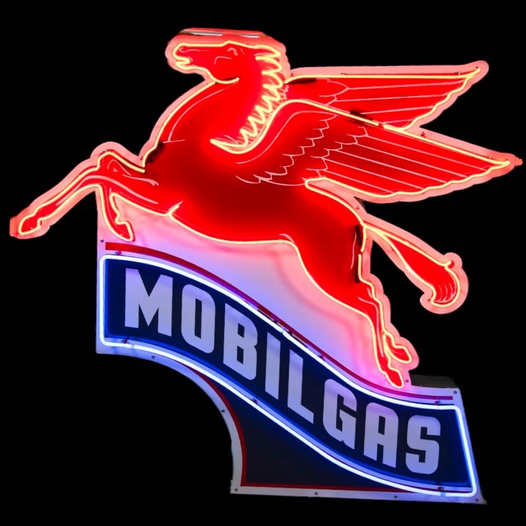 Shop All Mobil Gas Vintage Signs - Real Glass Neon & Porcelain